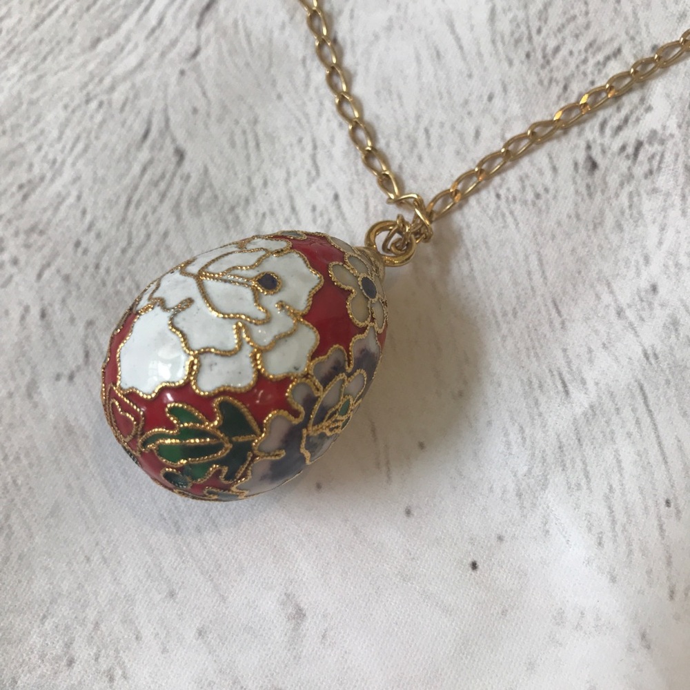Sterling Silver Cloisonné Vermeil Enamel Egg